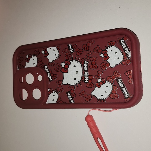 Brand new Apple IPhone 15 Pro Hello Kitty Silicone Phone case w. Wrist strap - Picture 1 of 10